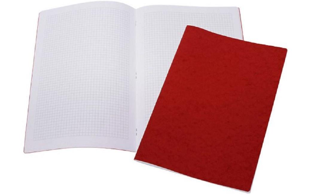 Schulheft A4 kariert 40 Blatt, Rot, 10 StückPressspanheft FSC 5 mm kariert