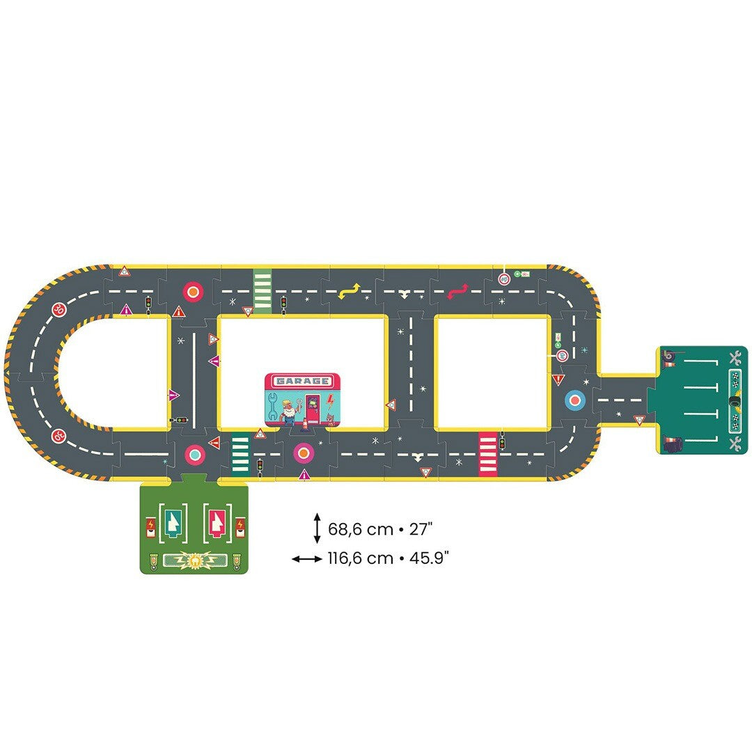 Djeco crazy motors vloerpuzzel autoweg - 26st