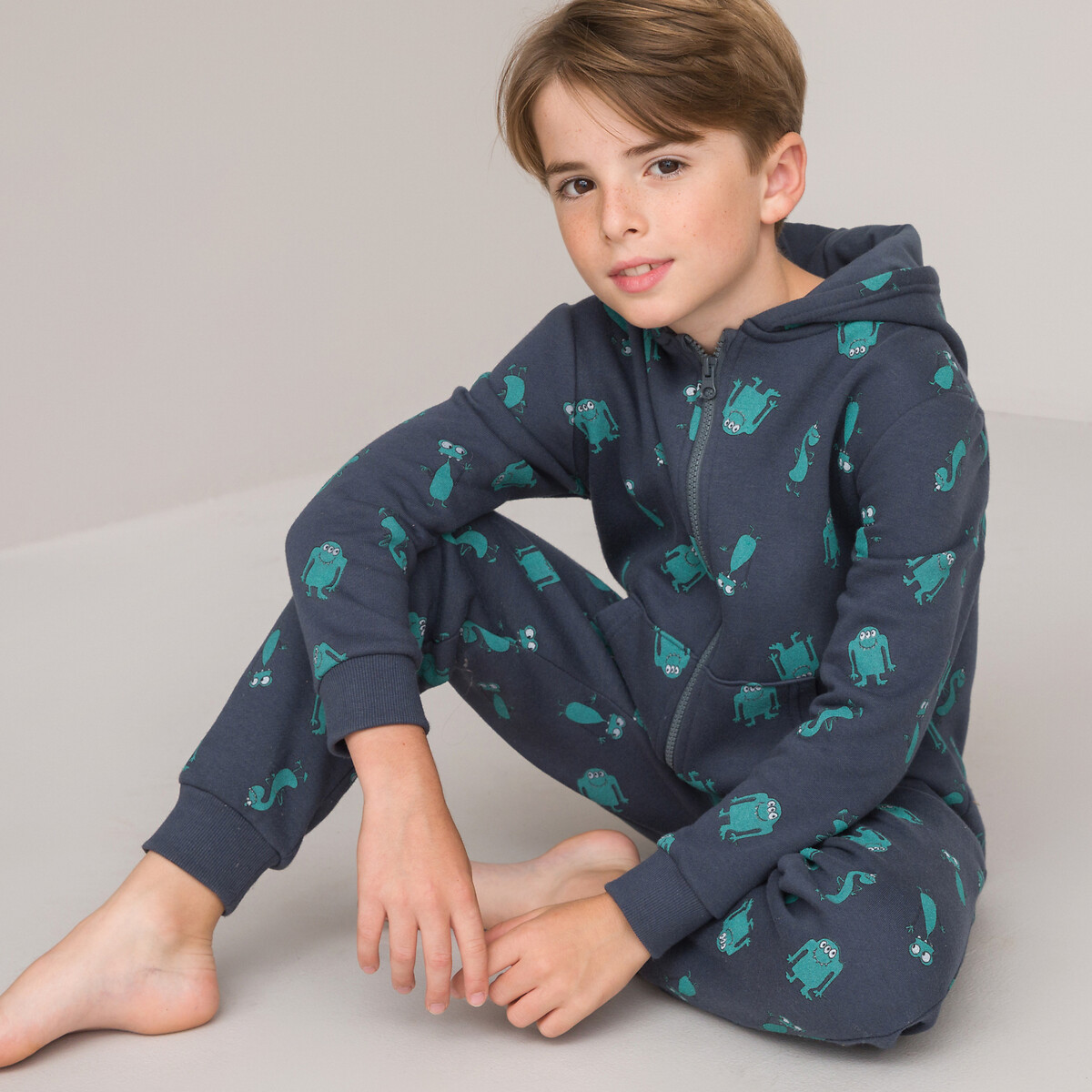 COLEÇÕES LA REDOUTE<br>Macacão com capuz, estampa de monstro