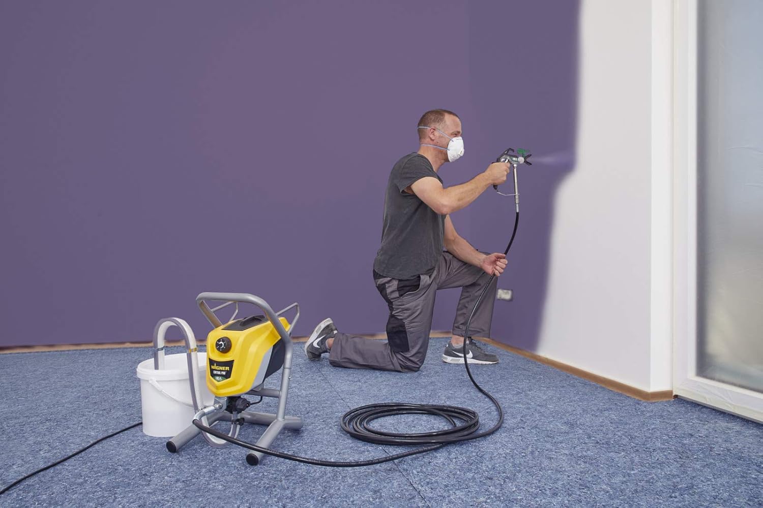 WAGNER Système de Peinture par pulvérisation Airless Control Pro 250 M pour peintures murales, sous Couches, Vernis & lasures, 15 m²-2 Min, réglage de la Pression, 110 Bar, Tuyau 9 m