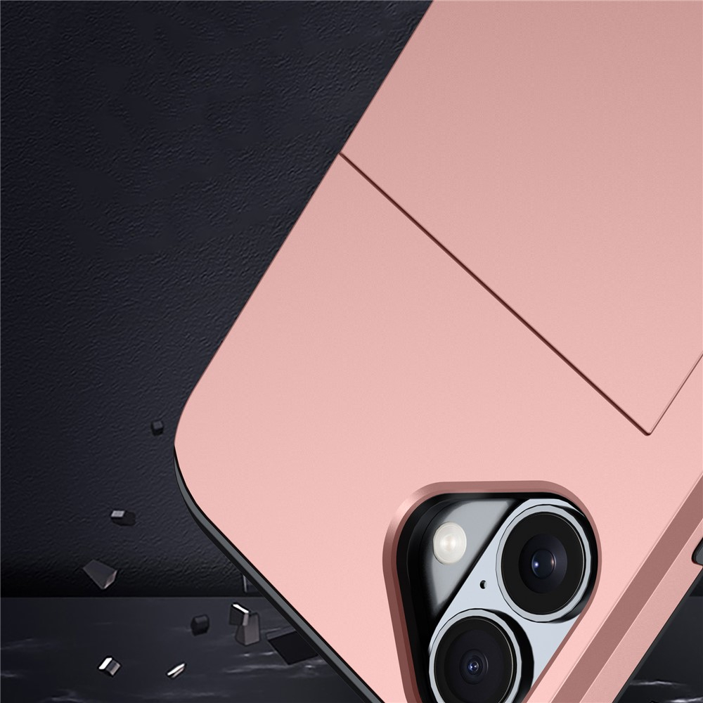 iPhone 17 Hybrid Hardcase Hülle mit integriertem Karten Portemonnaie (aufschiebbar) - Schwarz