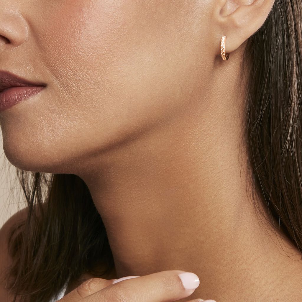 Créoles Rio Argent Rose Oxyde De Zirconium