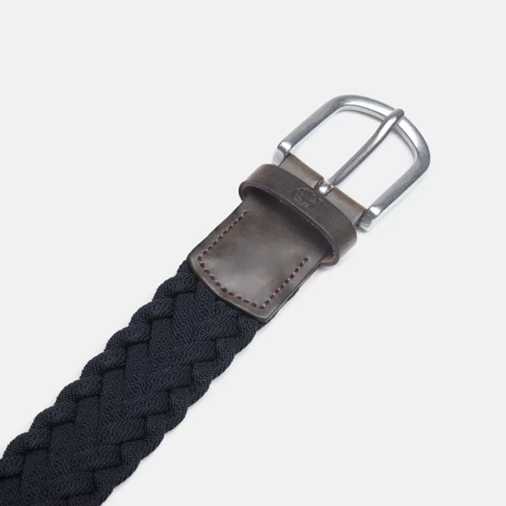 Ceinture tressée de 35 mm/1,4 pouce pour homme en bleu marine