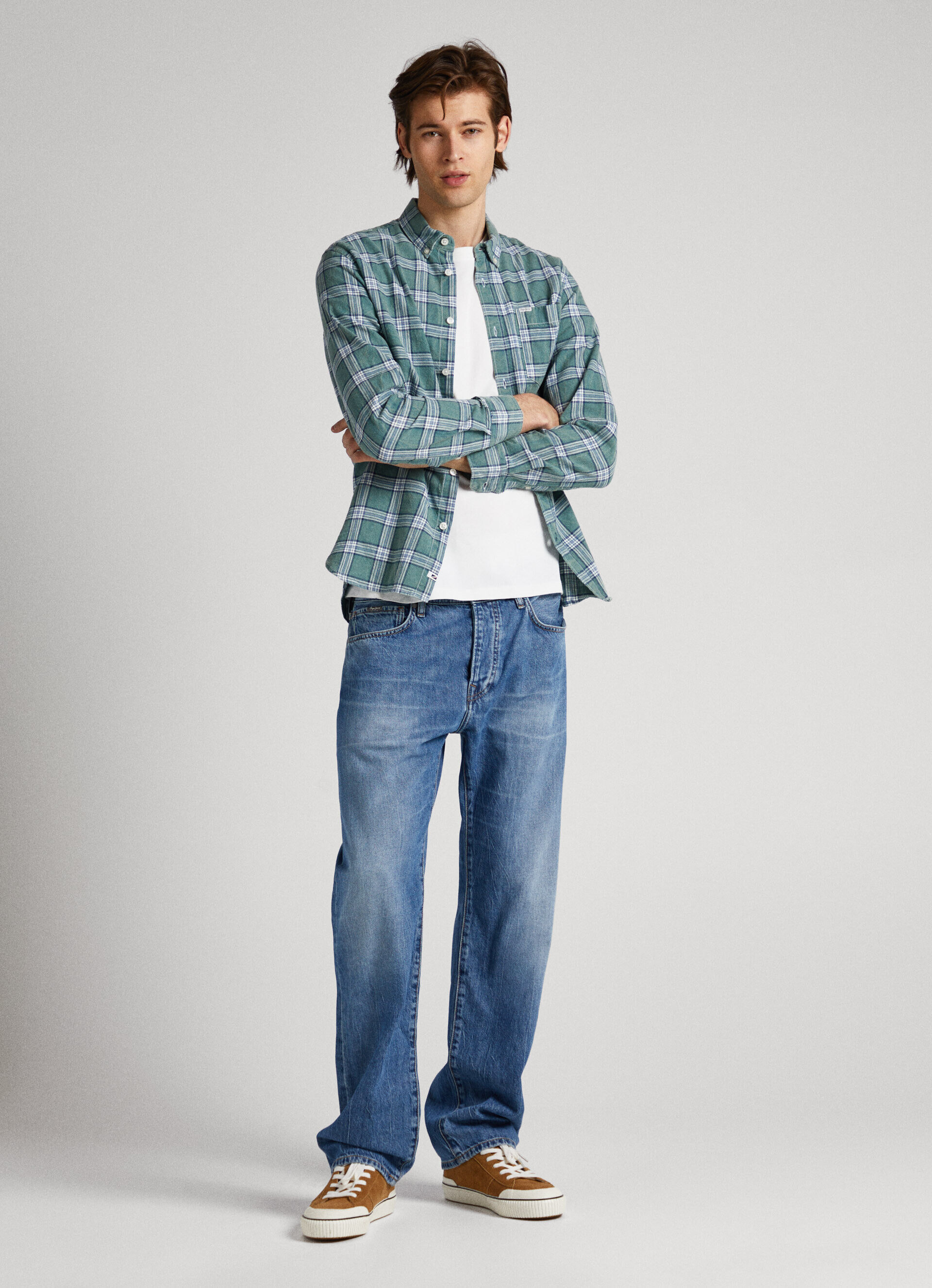 CAMISA XADREZ SLIM FIT - verde coentro