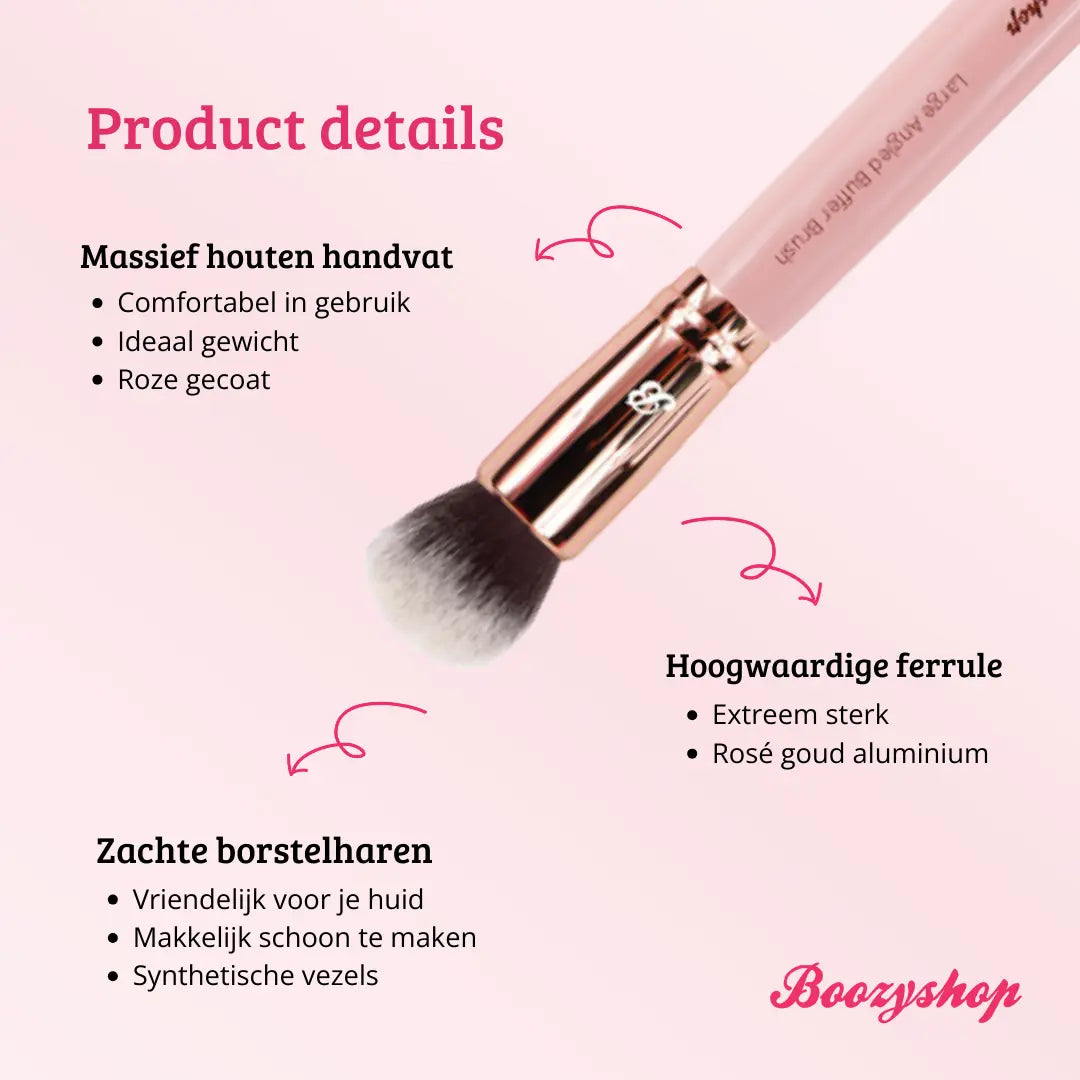 Pink & Rose Gold Large Angled Buffer Brush