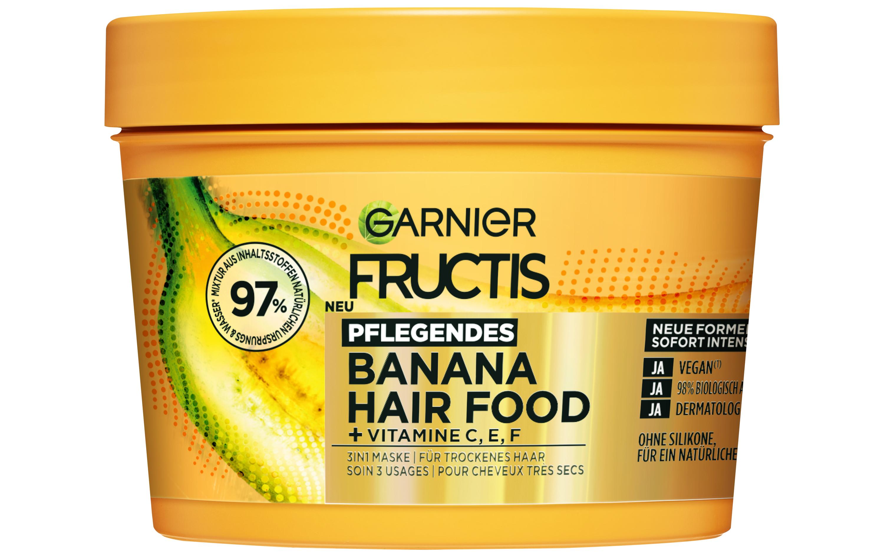 Fructis Hair Food 3in1 Maske Banana 400 mlMaske pflegt trockenes Haar intensiv und verleiht Geschmeidigkeit