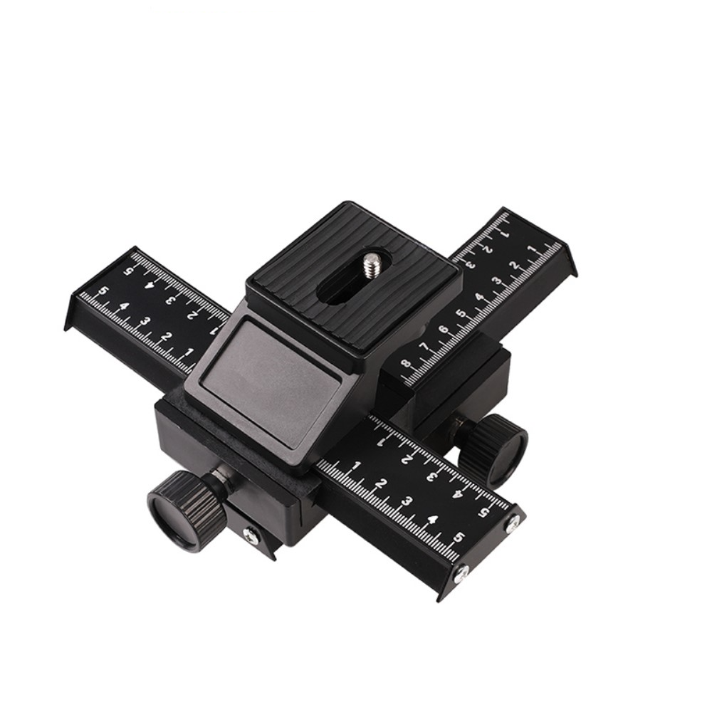 4 Wege Makroschlitten Dual Achse Tripod Stativ Halterung für DSLR Kamera / GoPro / Insta360   1/4
