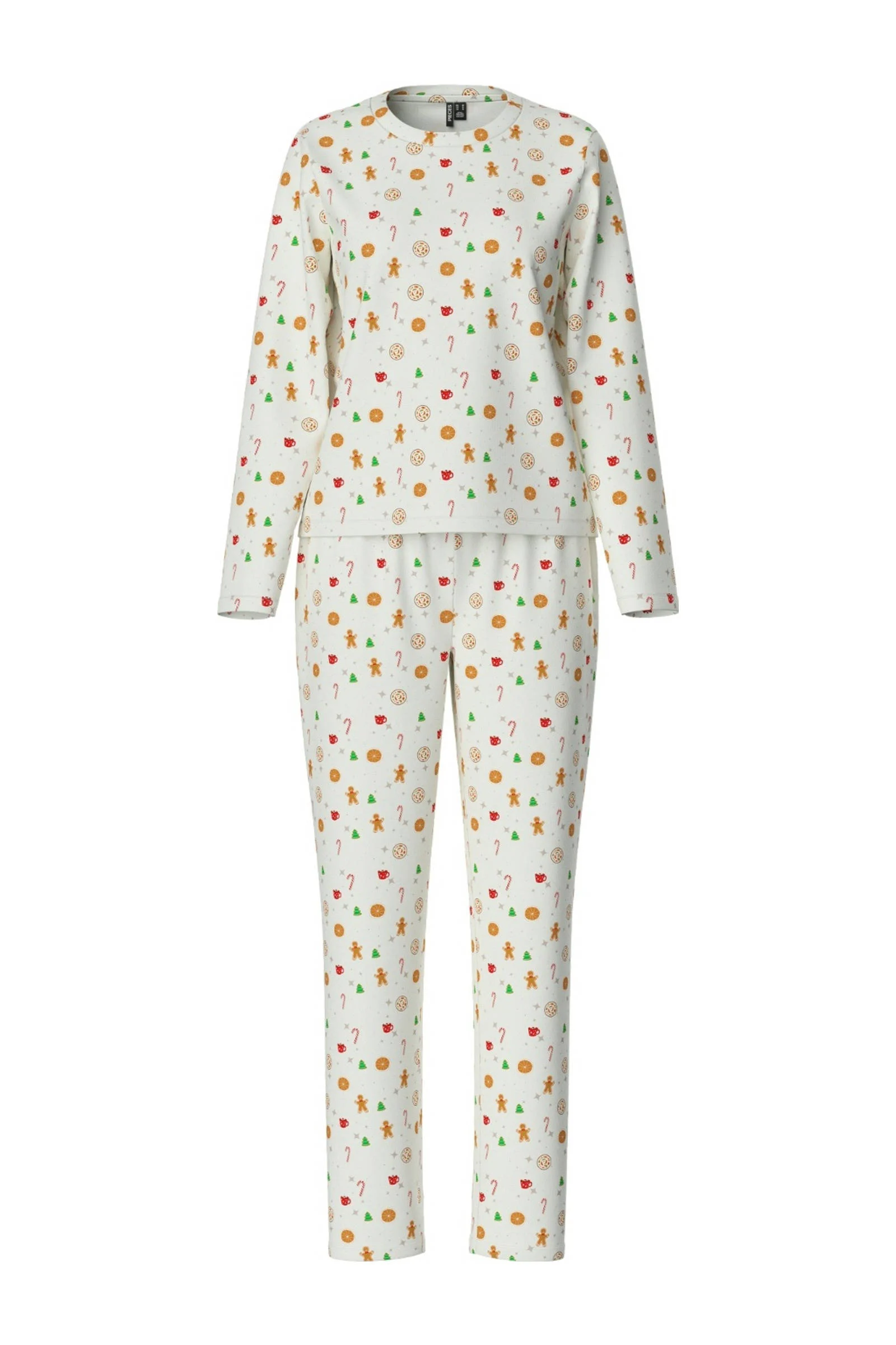 PIECES pyjama PCFREYA met kerst print ecru