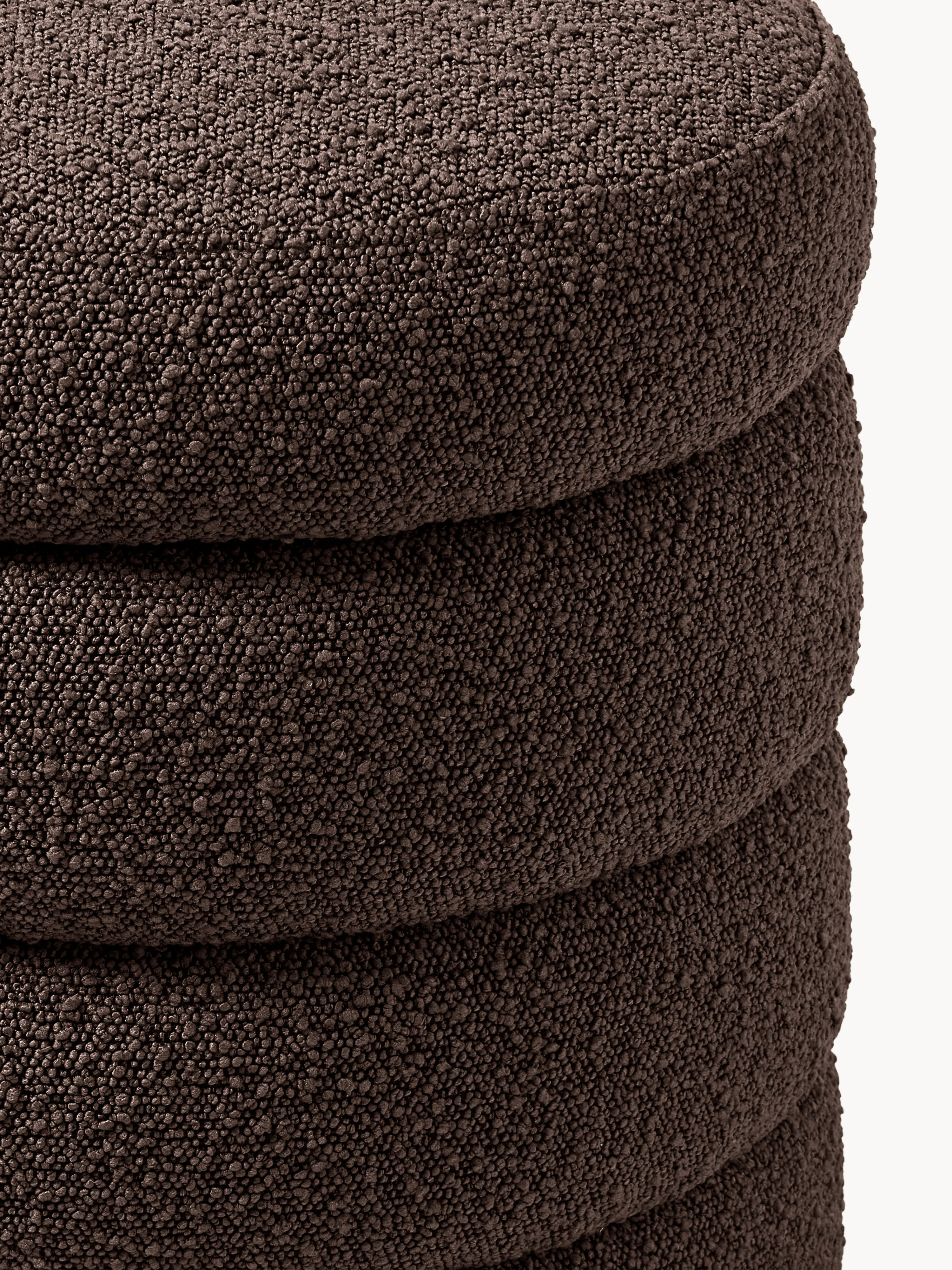 Bouclé gestoffeerde bank Alto met opbergruimte