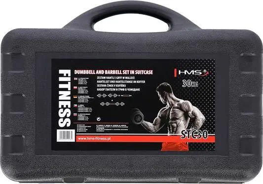 Vægtstænger-remme i en kuffert2i1 SGP30 HMS 2x15kg