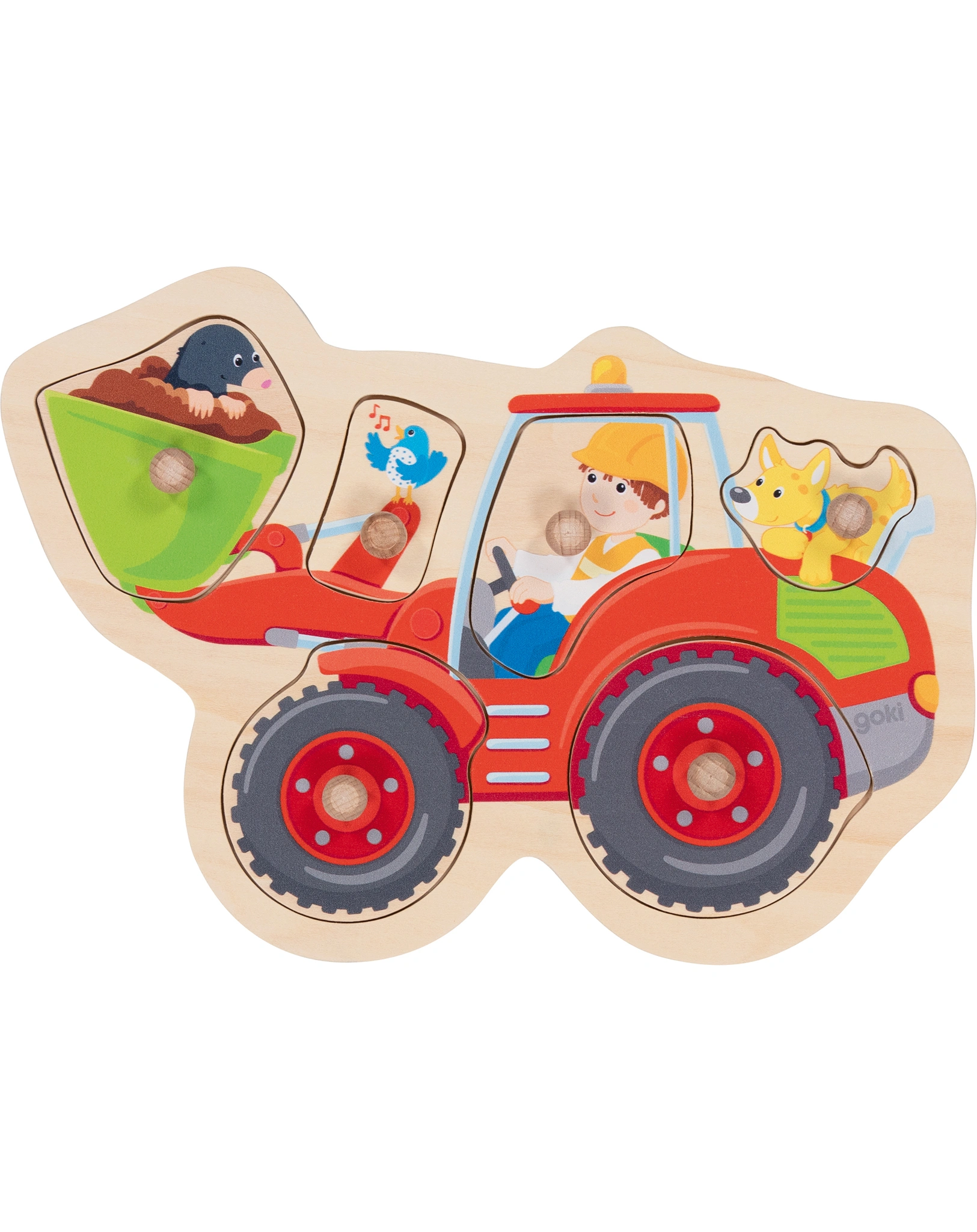 Steckpuzzle SCHAUFELBAGGER aus Holz