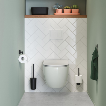 Tiger toiletborstel Carv met houder Zwart