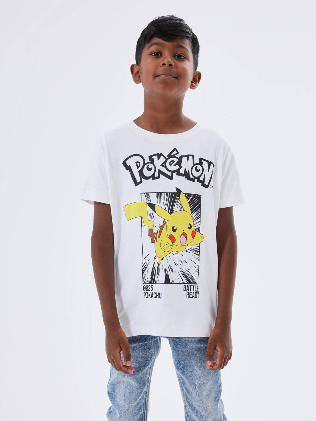NAME IT T-shirt NKMNOISI met Pokemon printopdruk wit/geel/zwart