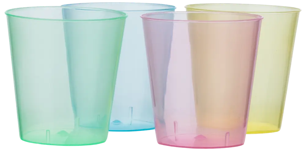 Shotglas farvet 3 cl genanvendelig 20-pak