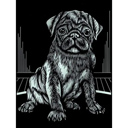 Mammut Kratzbild groß Mops
