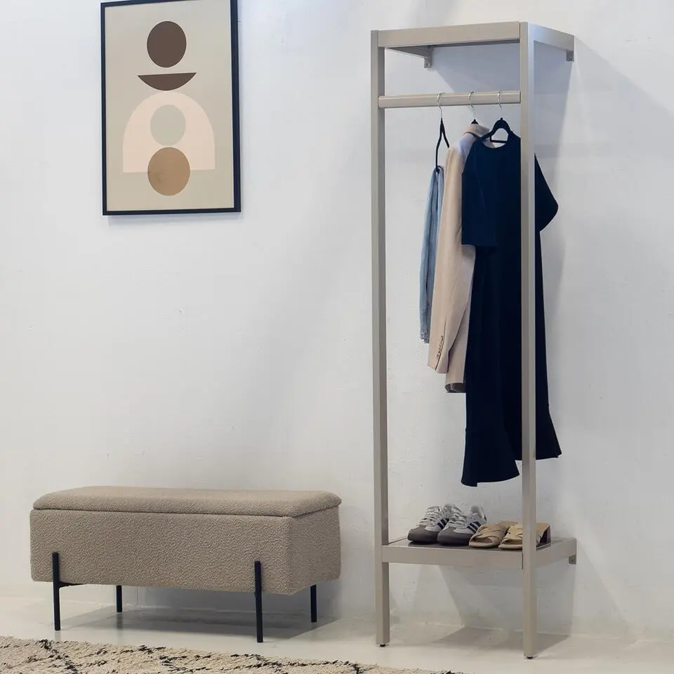 Kapstok Beige Metaal - 50x40x185cm - Manoué
