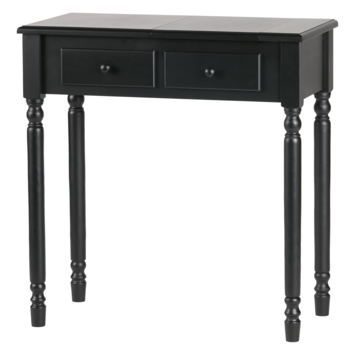WOOOD hal/kaptafel Romy zwart grenenhout 75 x 38 cm