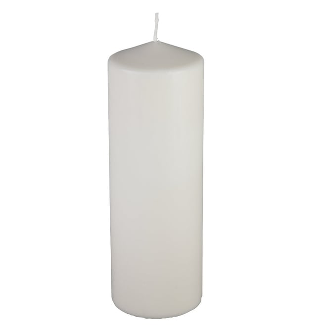 Windlichtkerze - ca. 9,5 x 28 cm - creme