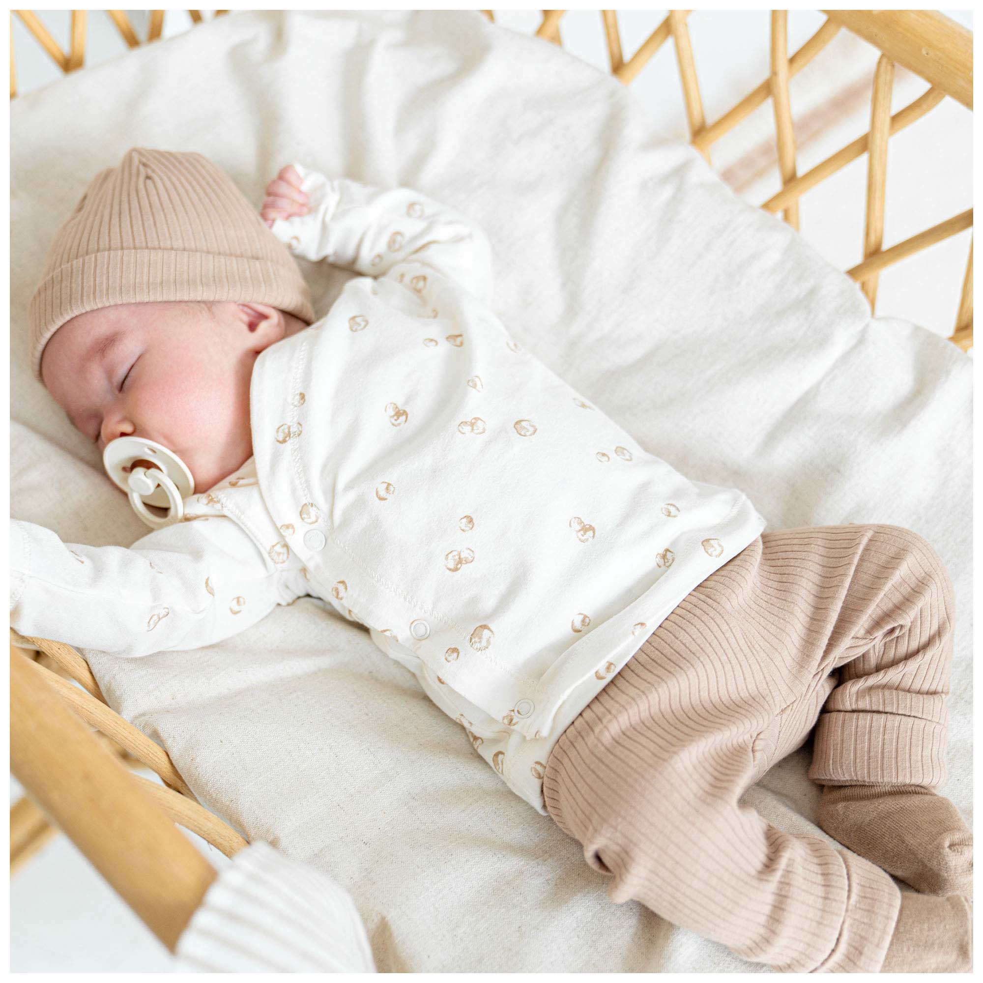 Prénatal newborn broek rib  effen taupe