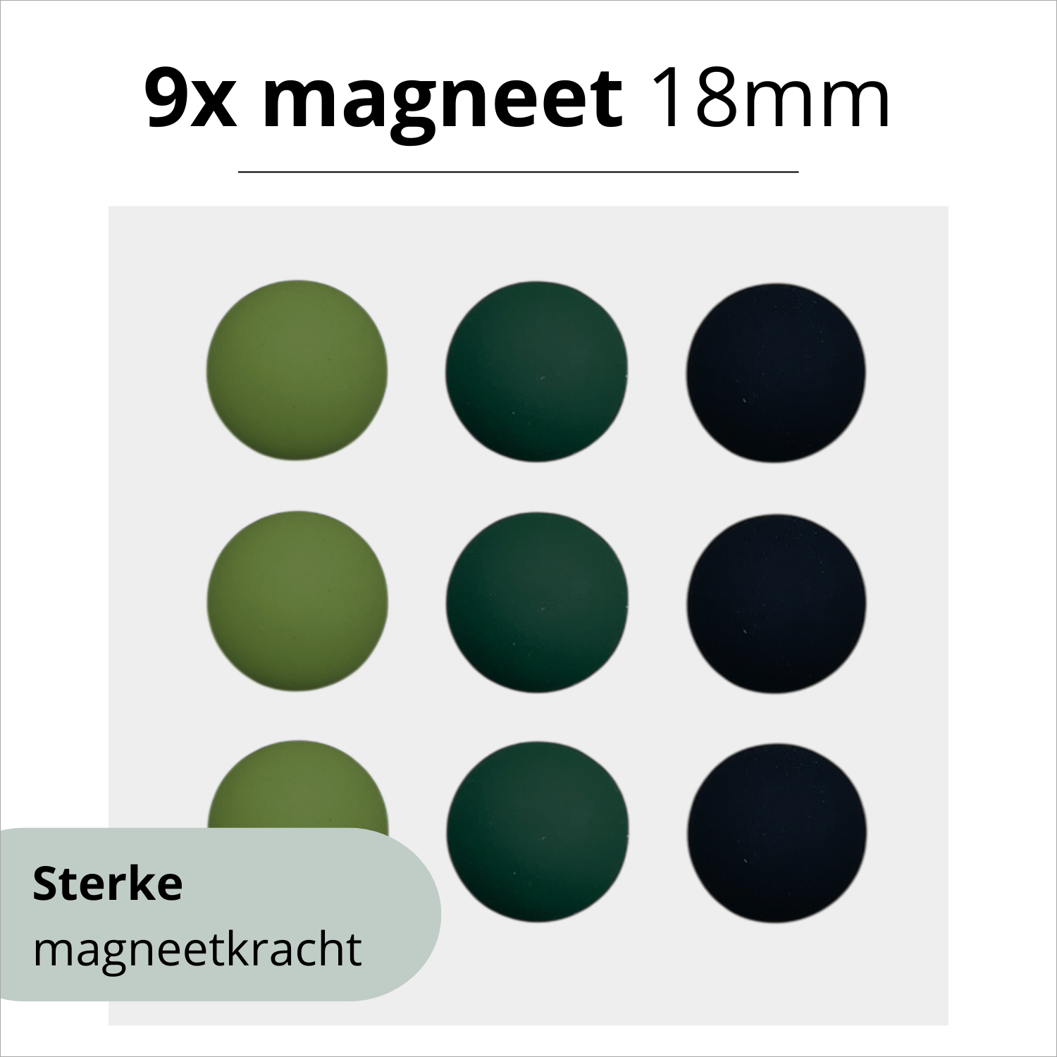 9x magneet - Apple/forest/black