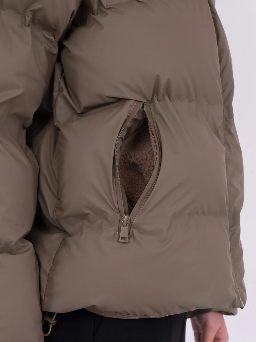 Neo Noir  Fox Puffer dunjakke  - Dark Taupe