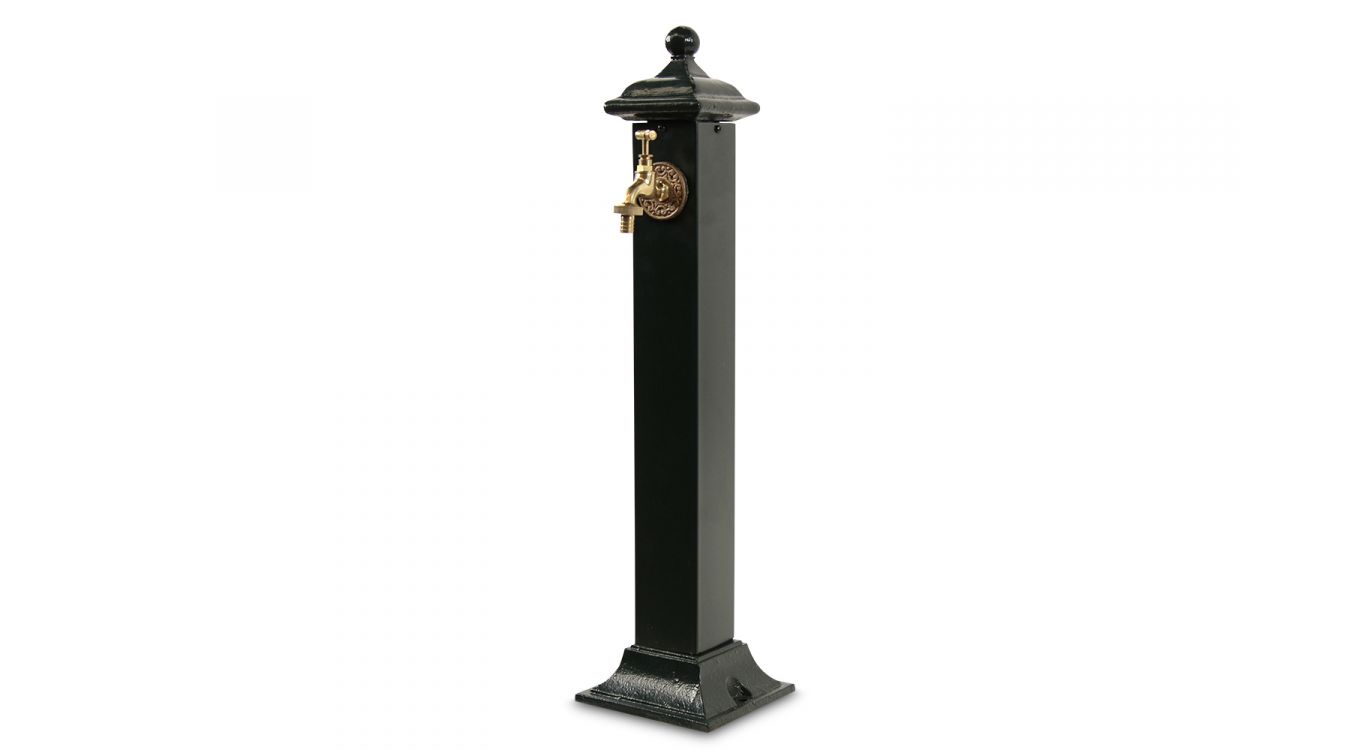 Fontaine de jardin métal vert 17.5x17.5x71cm