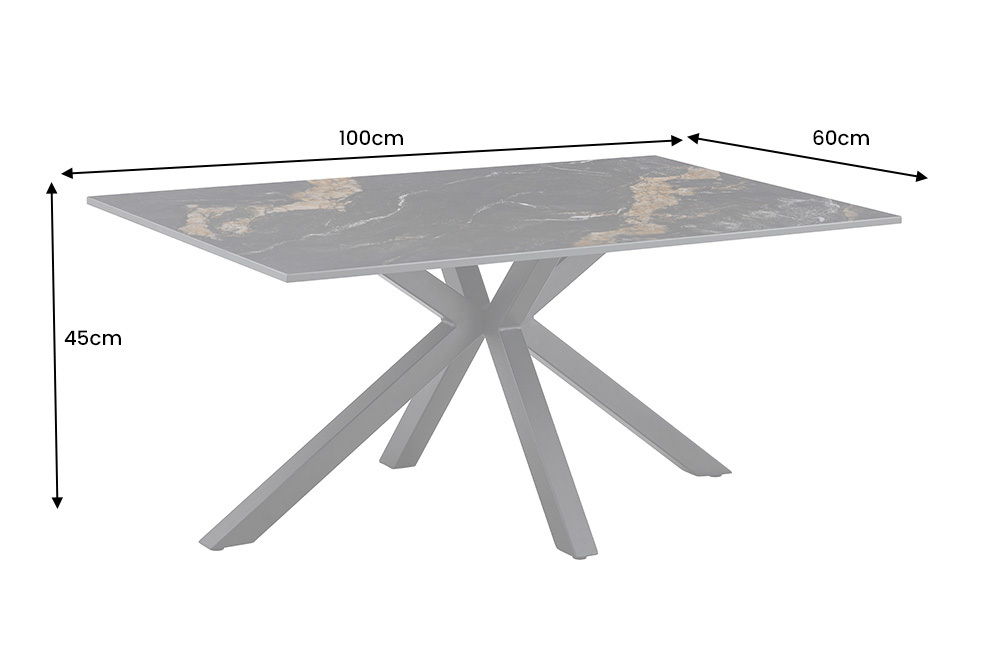 Moderner Couchtisch GALAXIE 100cm Aurora Oro schwarz gold sand Keramik