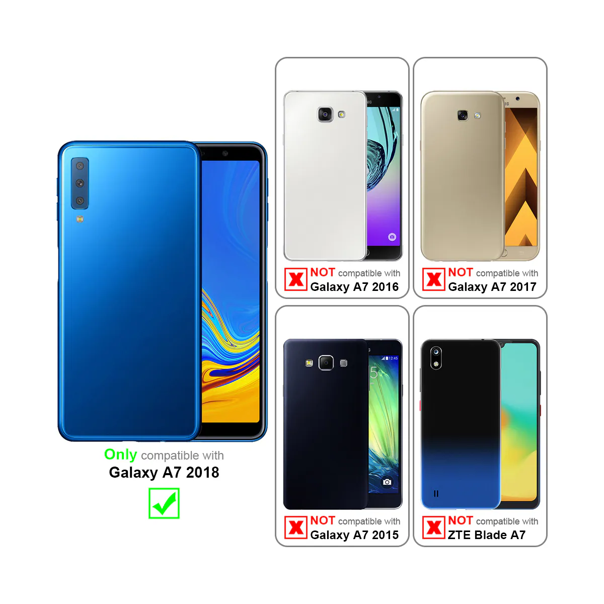 Samsung Galaxy A7 2018 Skjermbeskytter Skärmskydd