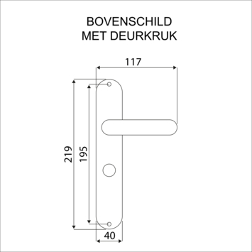 Gamma deurkruk set Monaco recht schild vrij-bezet sluiting 63/8 mm RVS look messing