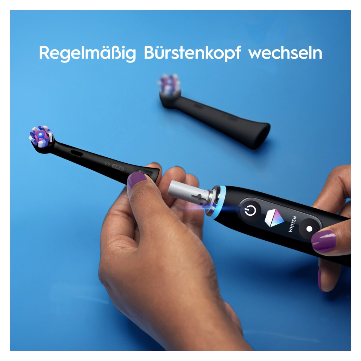 Oral-B iO Aufsteckbürsten Strahlendes Weiss, briefkastenfähige Verpackung, schwarz, 6 Stück