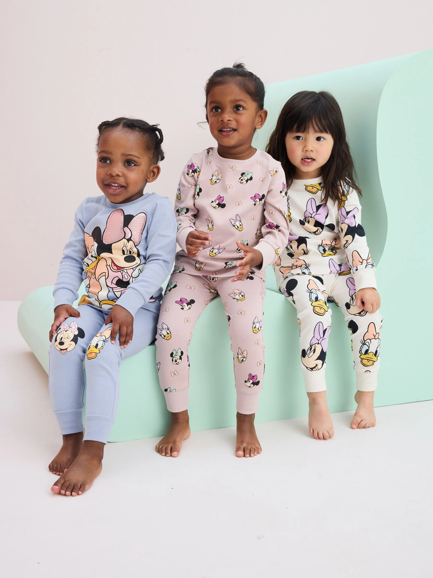 Roze/blauw/wit - Minnie Mouse knusse pyjama's verpakking van 3 (9mnd -12jr)
