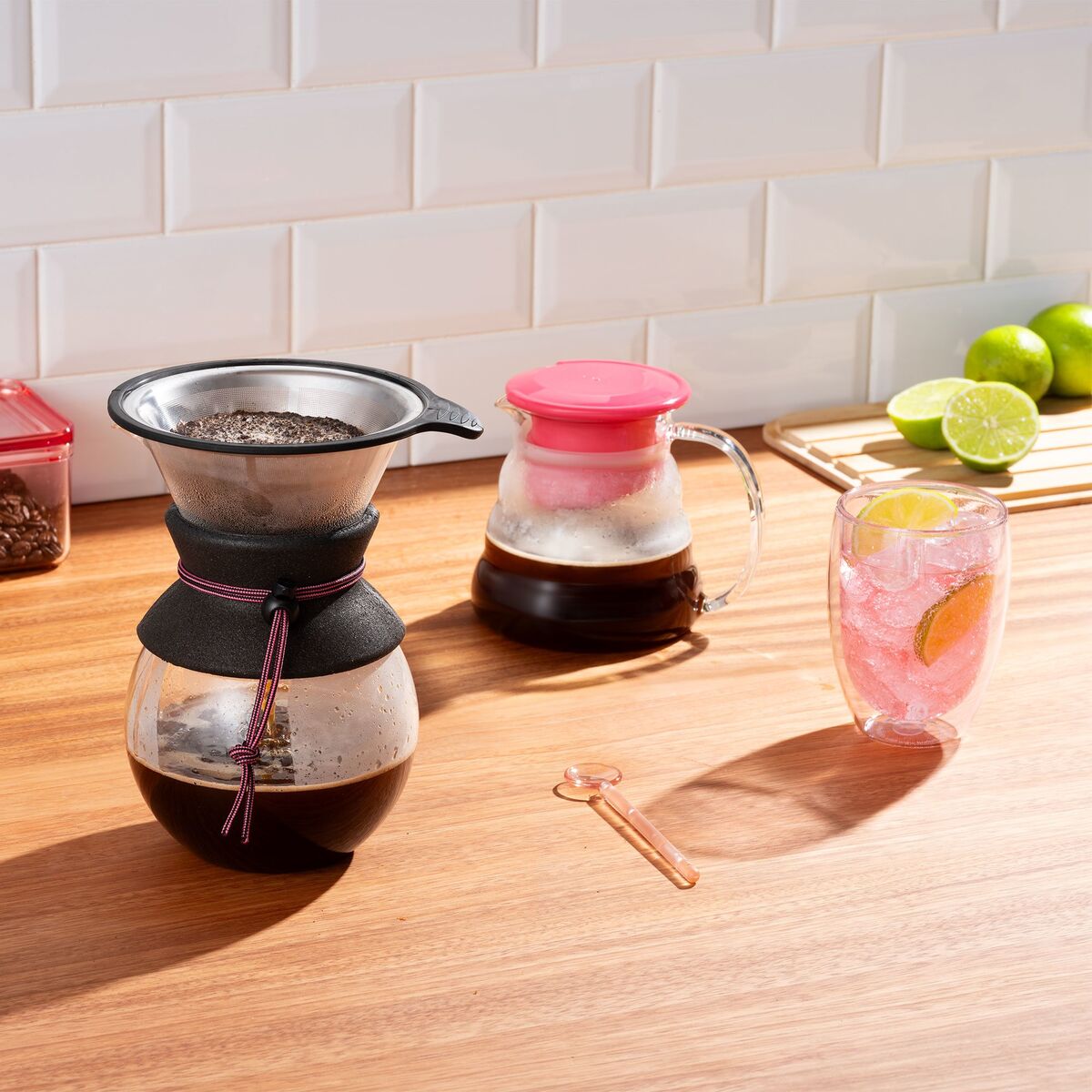 PAVINA dobbeltvegget glass 35 cl 2-pakning, rosa