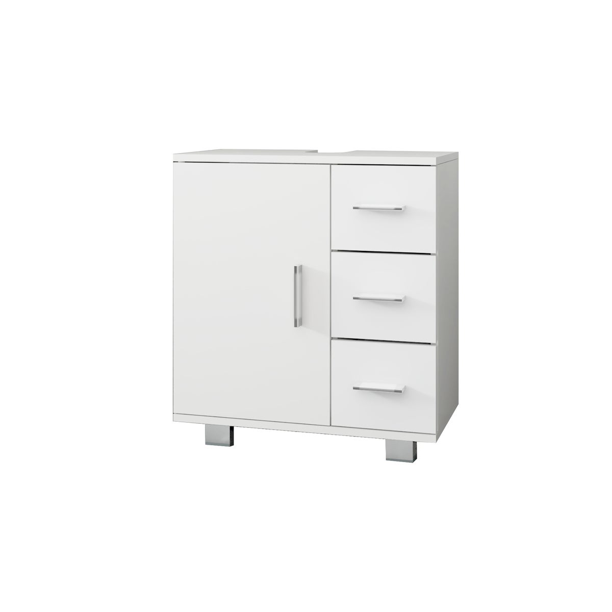 ML-Design wastafelmeubel wit 60x60,8x33cm wastafelkast met deur, 3 lades, veel opbergruimte, wastafelmeubel van MDF-hout, badkamermeubel wastafelmeubel badkamermeubel badkamermeubel