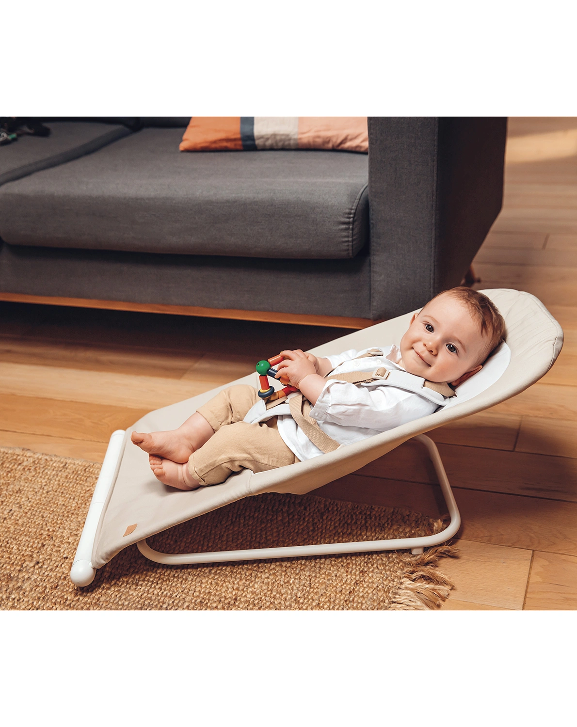 Babywippe EASY RELAX in grau beige