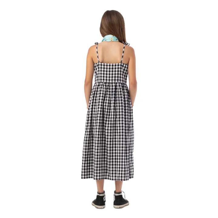 Piupiuchick Robe Vichy Coton Bio | Noir