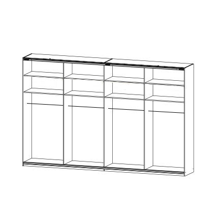 Schwebetürenschrank - grau metallic - basalt - 230 cm hoch