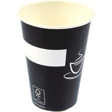 Gobelet en carton Eco, 0,18 L, noir/blanc