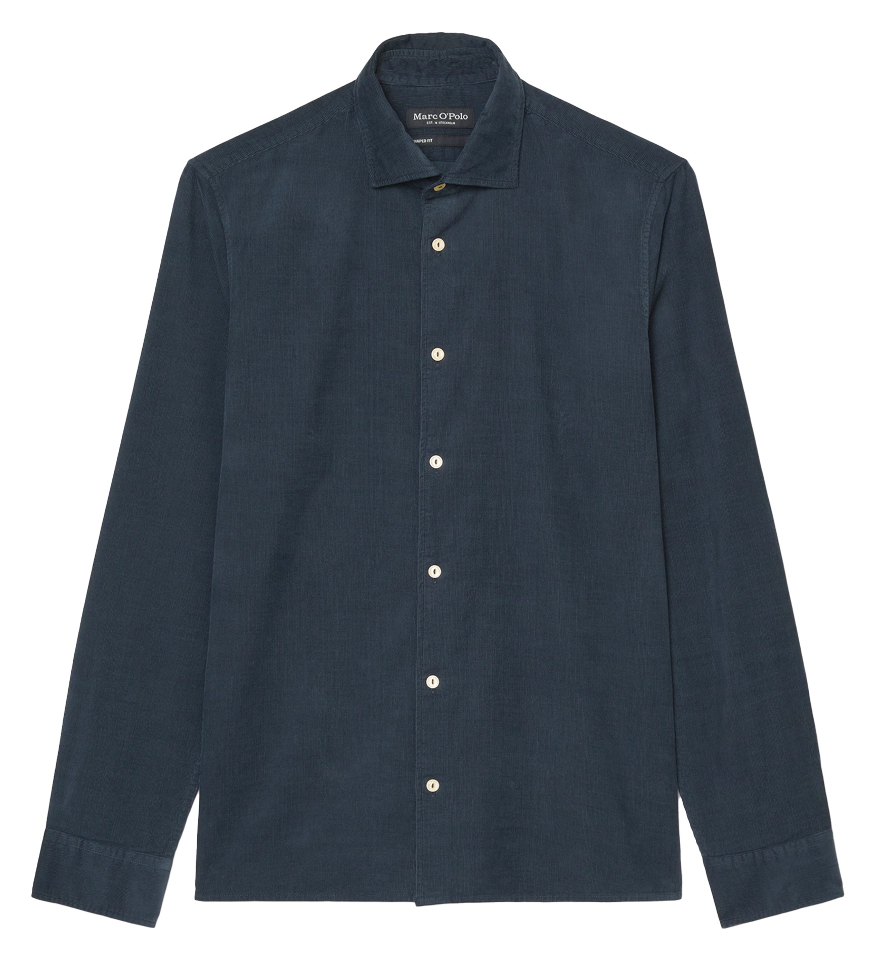 Chemise col classique droite en bio | Bleu