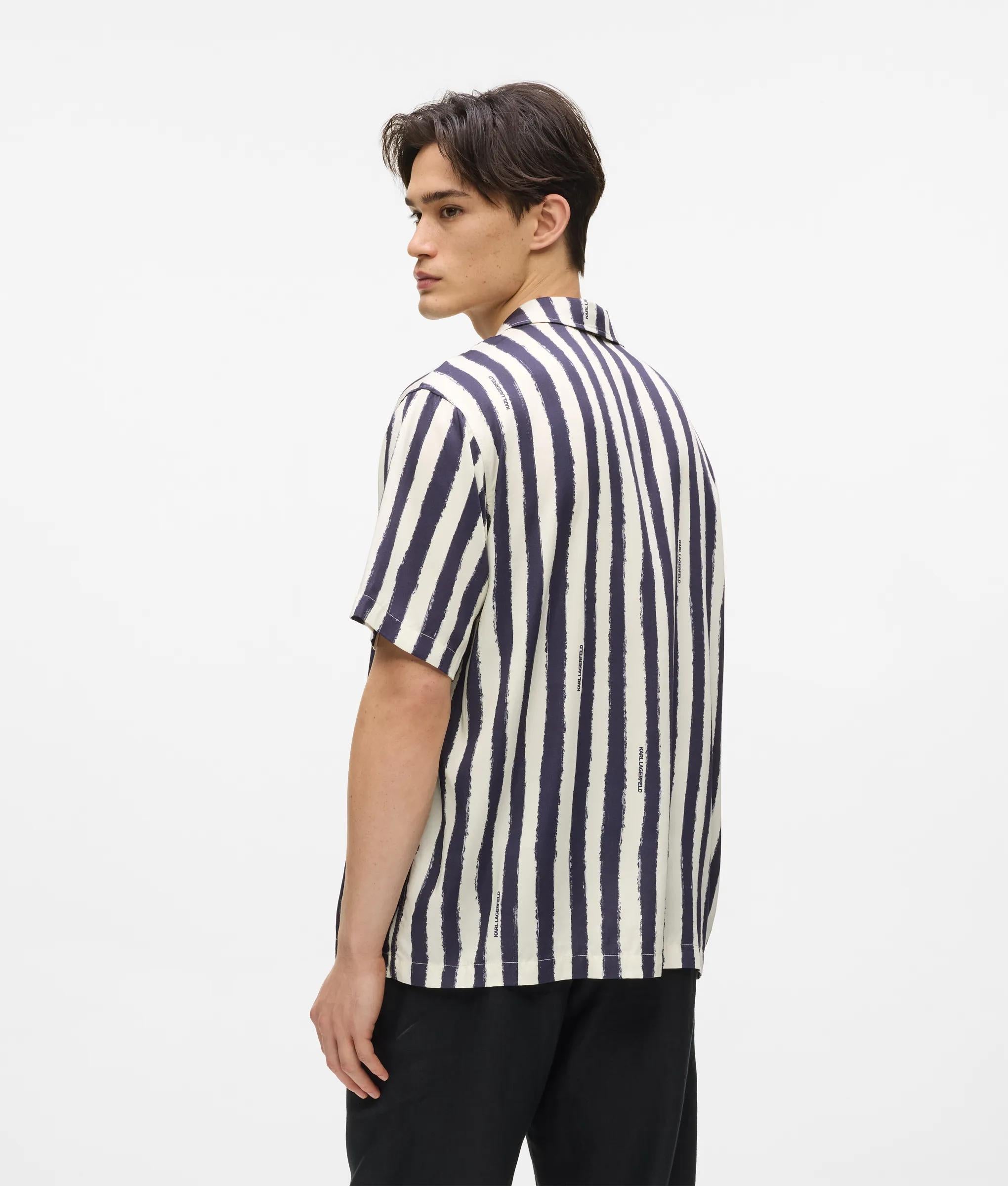Ikon gestreept met korte mouwen bowlingtas shirt