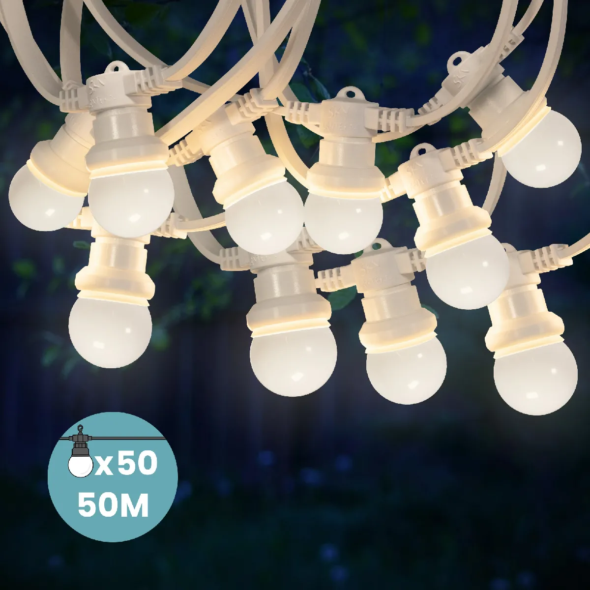 SkyLantern Kit Guirlande Guinguette 50M Blanche