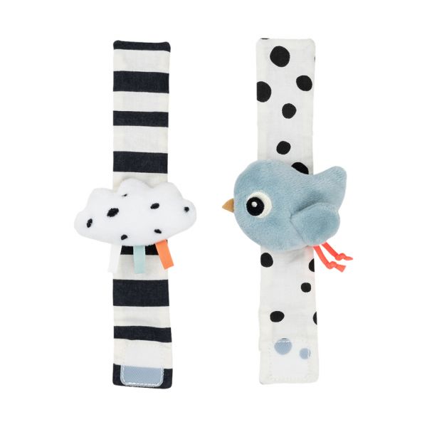 Done by Deer Happy Clouds Polsrammelaar – Set van 2 stuks - Blauw