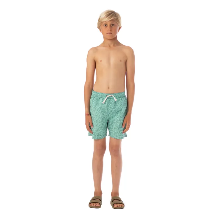 Piupiuchick Short de Bain Léopard Matière Recyclée | Bleu ciel
