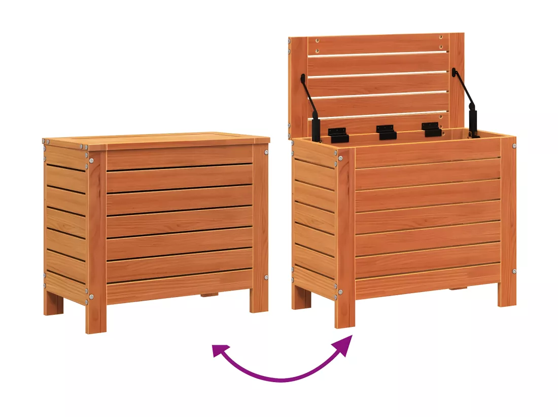 Repose-pied de jardin cire marron 62x31,5x52 cm bois pin massif