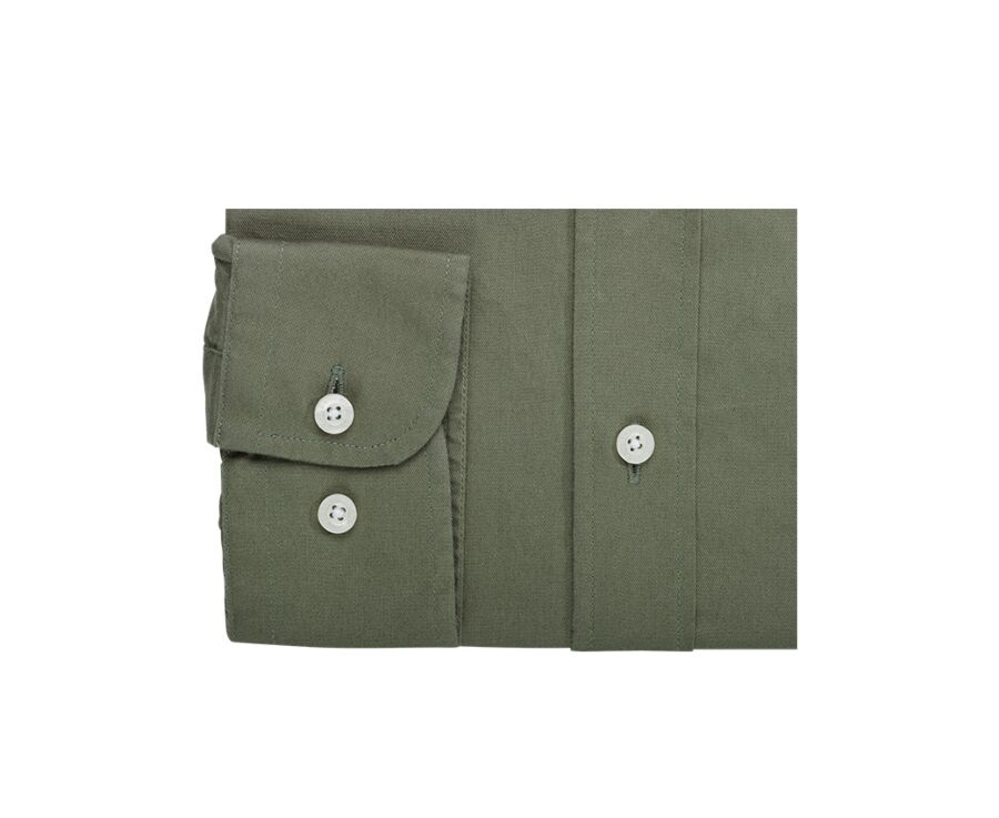 Chemise Vert Army 100% coton - Col américain - MEDWIN