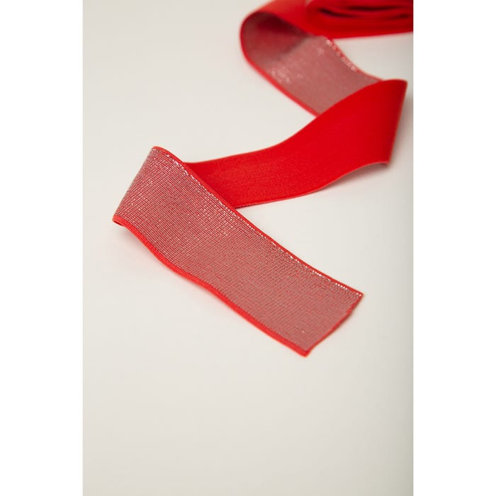 Atelier Veritas-Elastische band effen met glitterdraad 40mm/1m