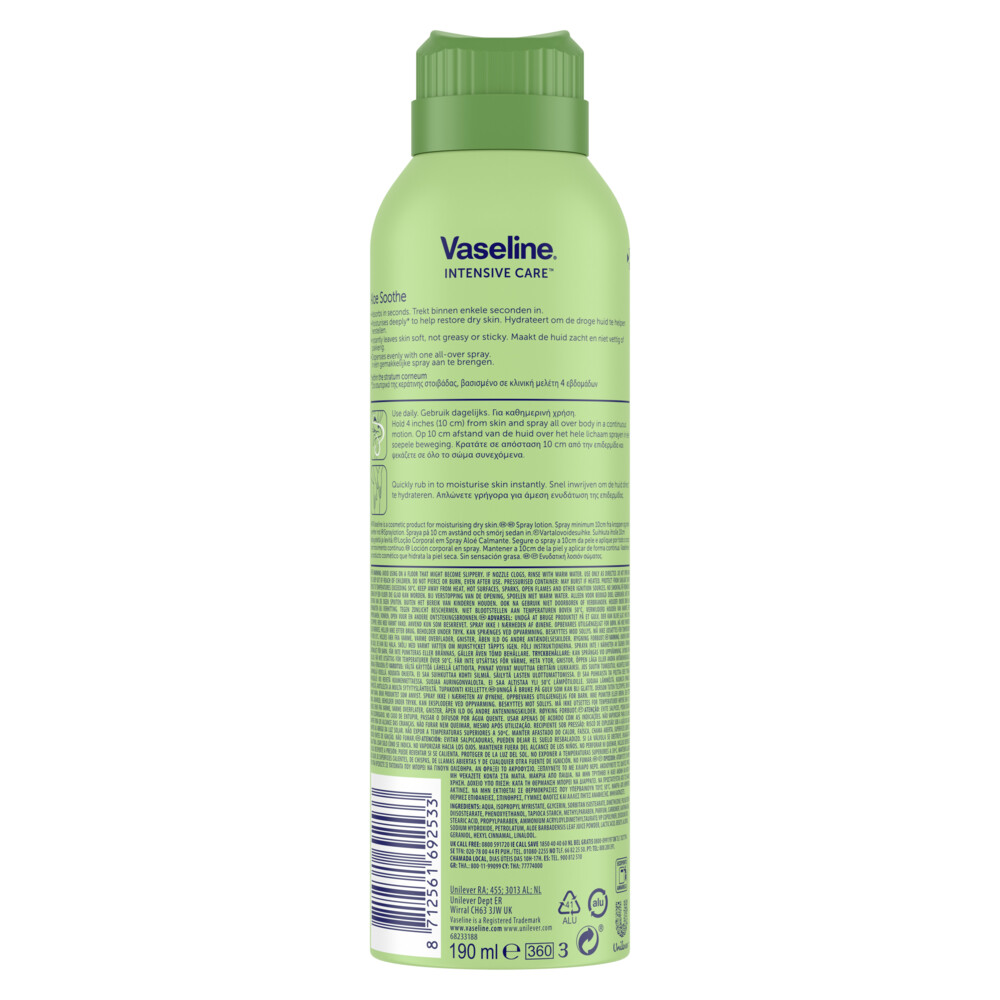 Vaseline Bodylotion Spray Aloe Soothe190 ml