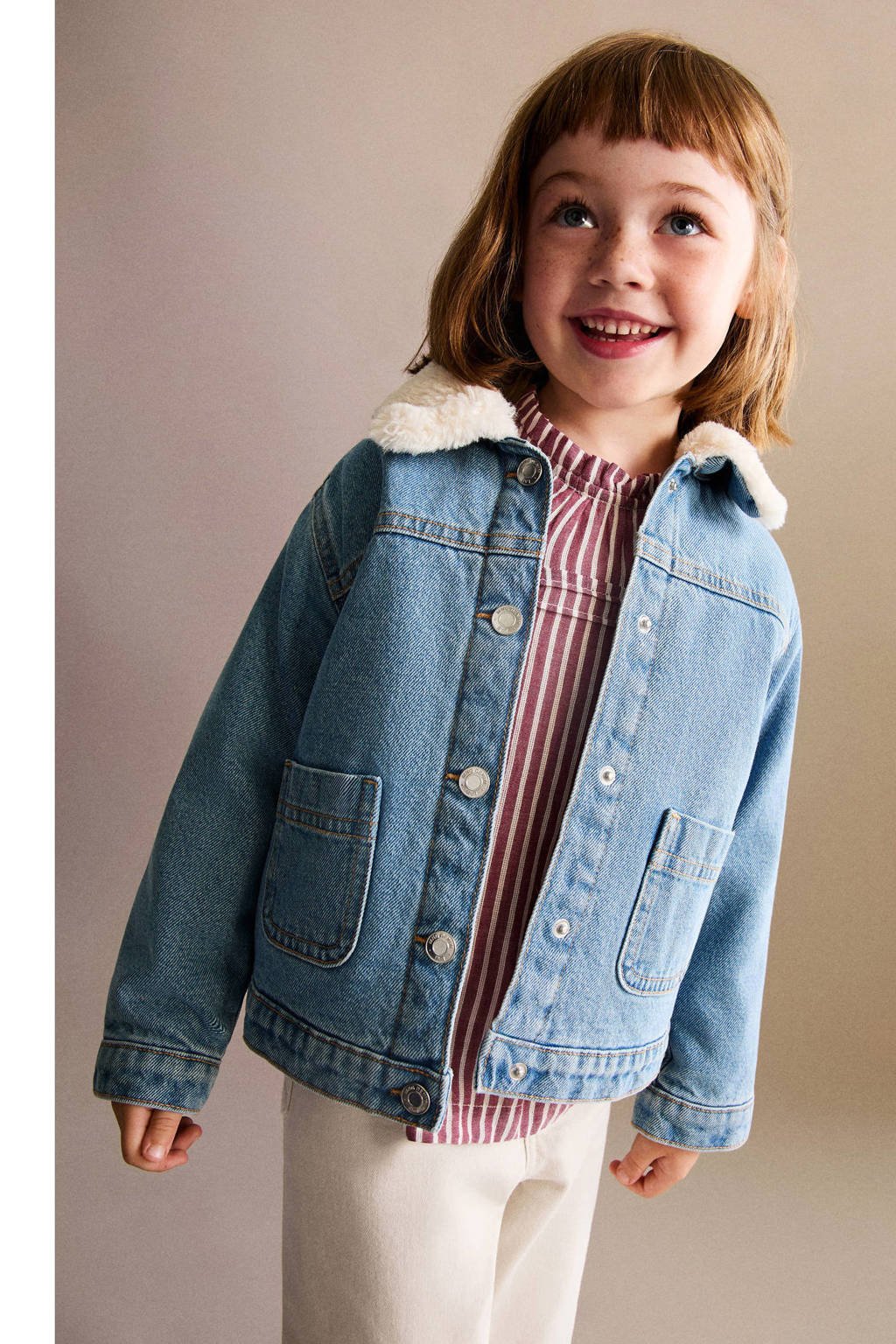 Mango Kids denim spijkerjas light blue denim
