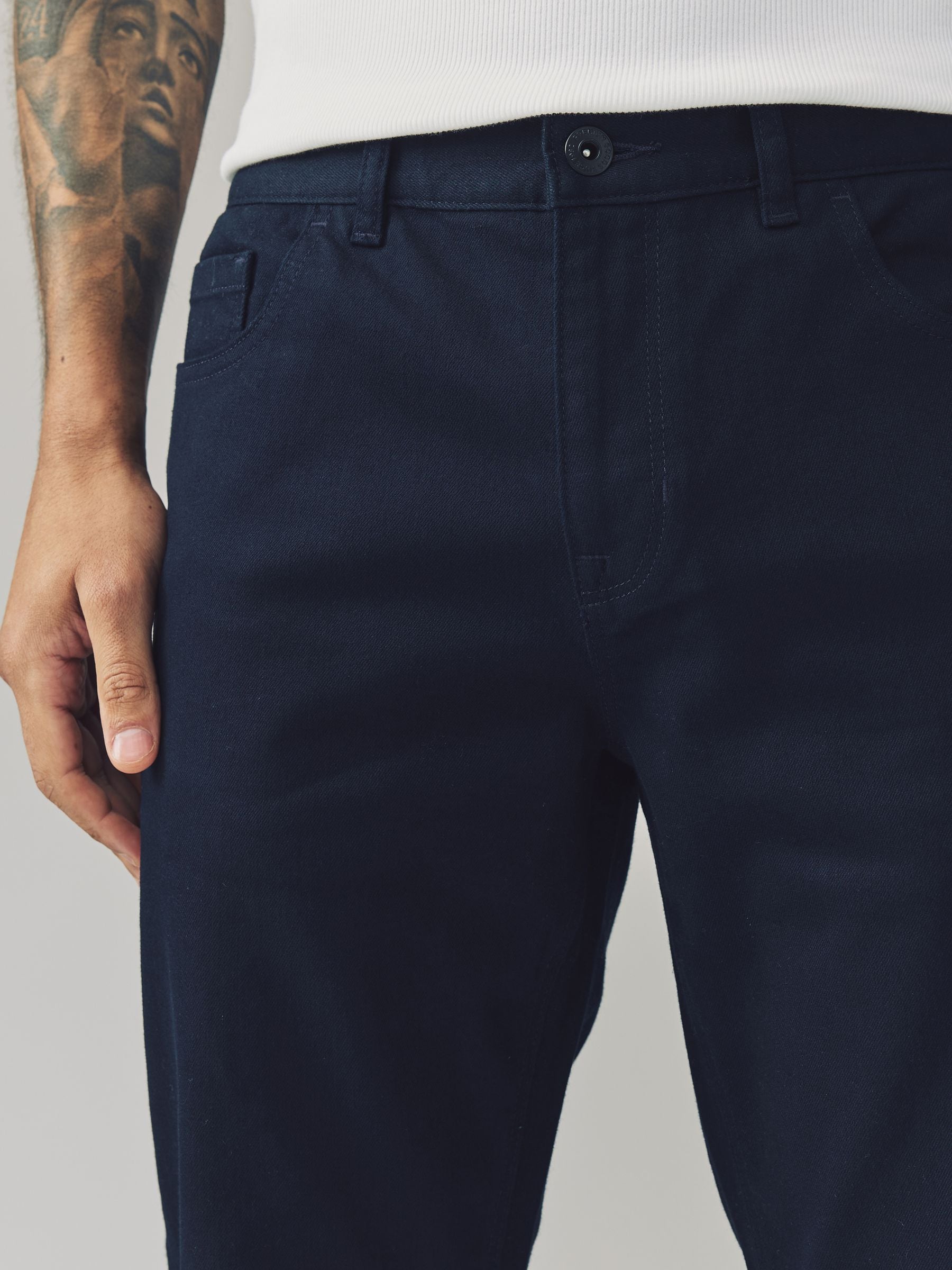 Marineblauw - Enkele - Slim fit klassieke stretchy jeans
