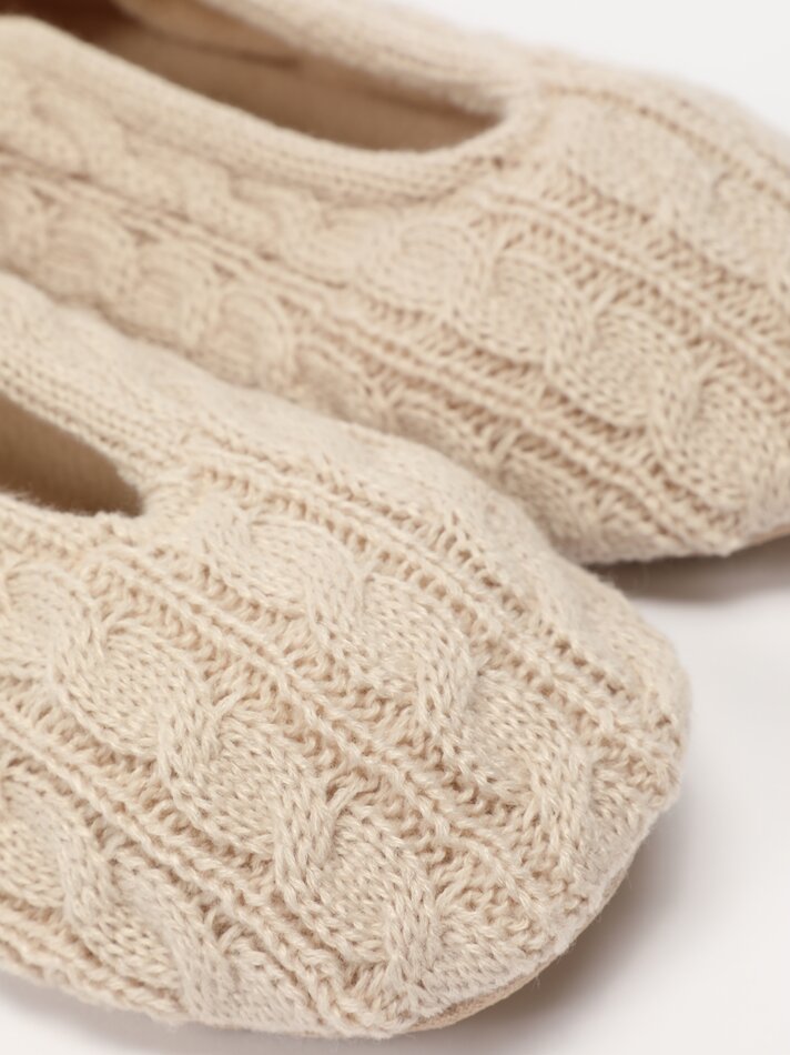 Pantufa de tricô - Bege