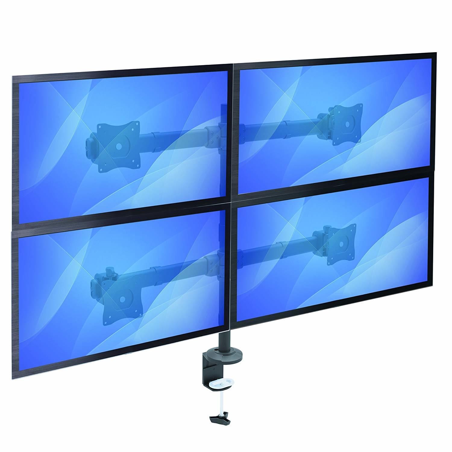 StarTech.com Support de bureau articulé pour quatre écrans - Acier robuste